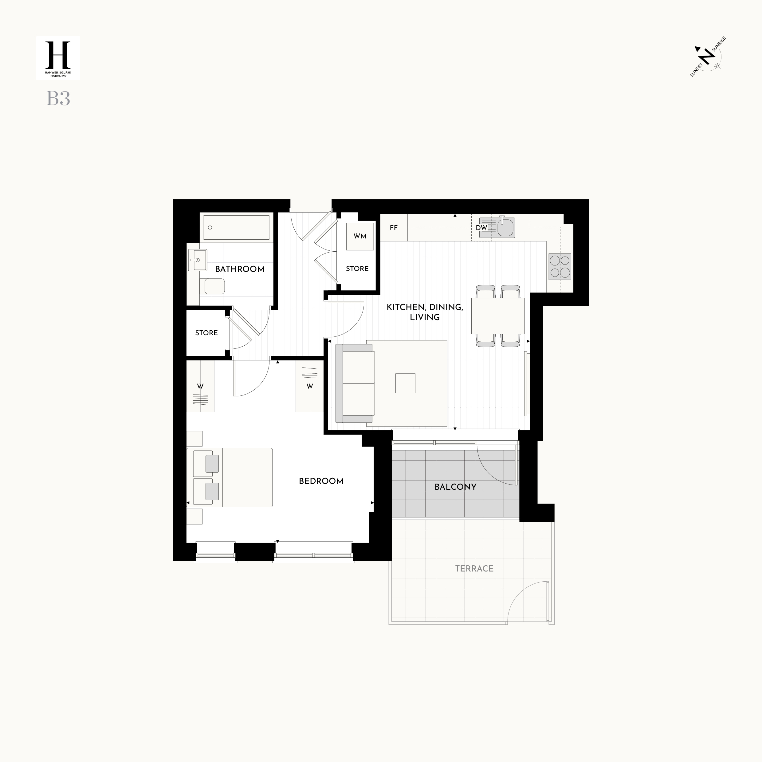 Floorplan for B.CG.03 at Hanwell Square, Ground Floor